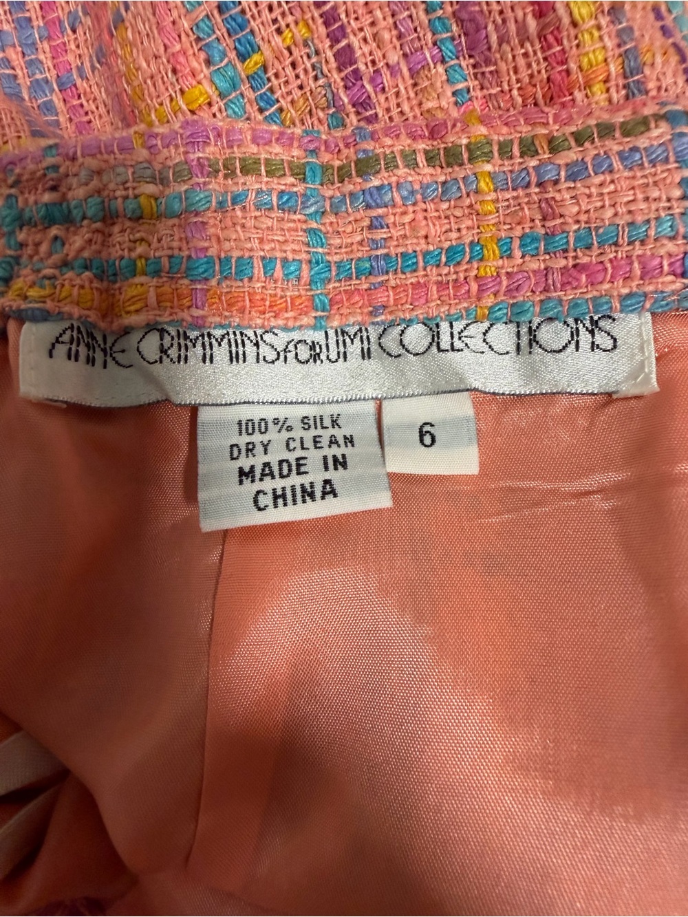 Anne Crimmins Pink Plaid Tweed Skirt Set - Picture 11 of 11